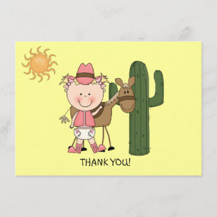 Cute Baby Girl Horse Pony Western Thank You