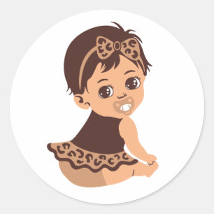Cute Baby Girl in Safari Outfit Sticker