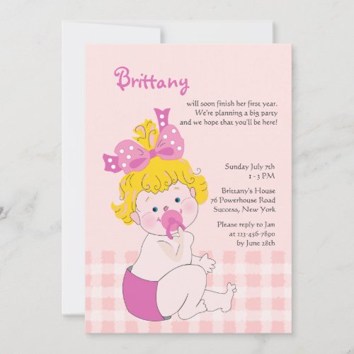 Cute Baby Girl Invitation