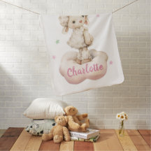 Cute baby girl lamb Baby Blanket