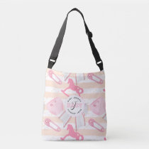 Cute Baby Girl Monogrammed Pattern Crossbody Bag
