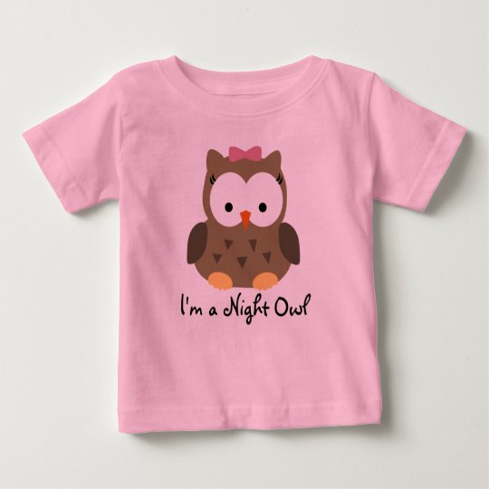 Download Cute Baby Girl Night Owl T-Shirt | Zazzle.com