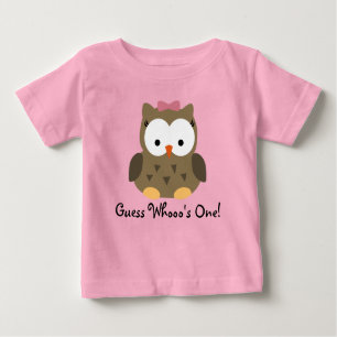 Cute Baby Girl Owl First Birthday T-Shirt