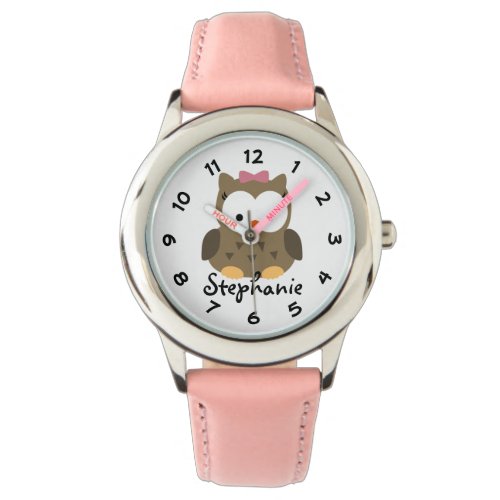 Cute Baby Girl Owl Personalized Watch