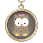 Cute Baby Girl Owl with Pink Bow