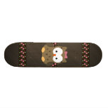 Cute Baby Girl Owl with Pink Bow Skateboard Deck