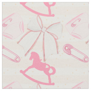 Cute Baby Girl Pattern Fabric