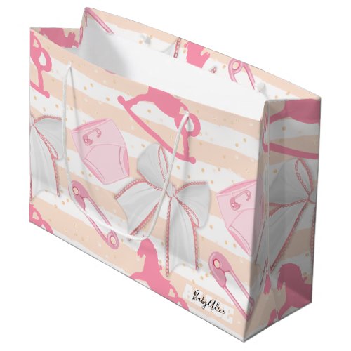 Cute Baby Girl Pattern Large Gift Bag