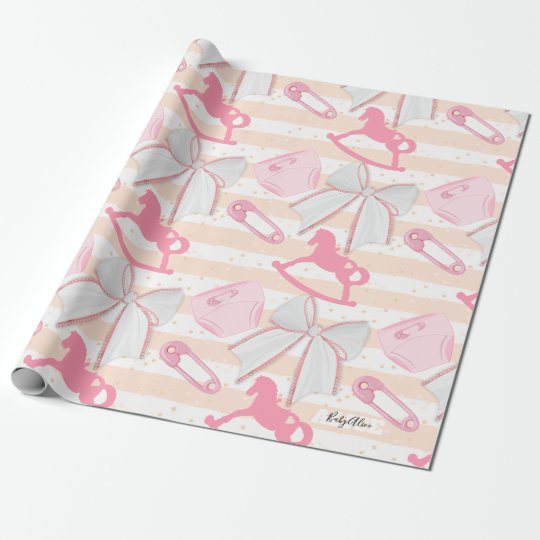 Cute Baby Girl Pattern Wrapping Paper