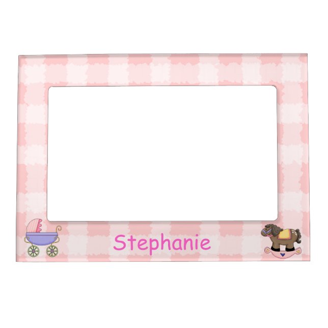 Cute Baby Girl Picture Frame Magnet (Front)