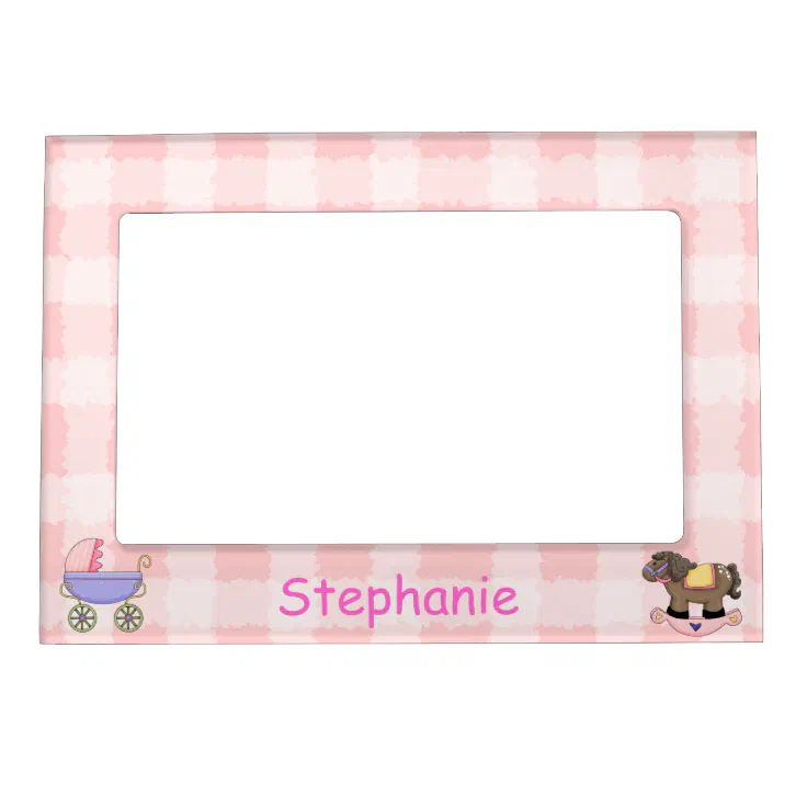 Cute Baby Girl Picture Frame Magnet | Zazzle