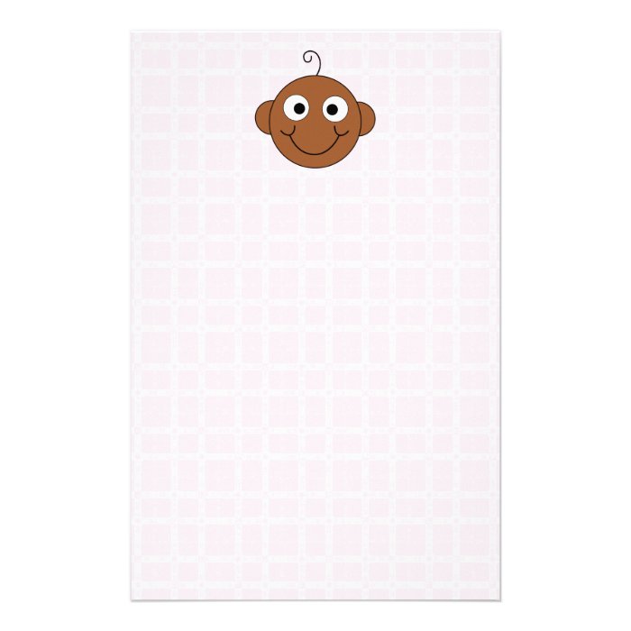 Cute Baby Girl. Pink Check Background. Stationery