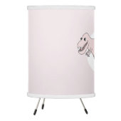 Cute Baby Girl Pink Doodle T-Rex Dinosaur Nursery Tripod Lamp (Left)