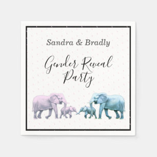 Cute Baby Girl Pink Elephants modern Baby Shower Napkins