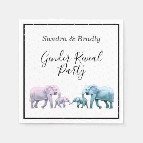 Cute Baby Girl Pink Elephants modern Baby Shower Napkins