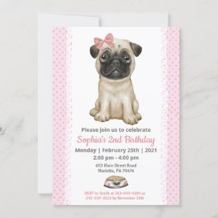 Cute Baby Girl Pink Invitation