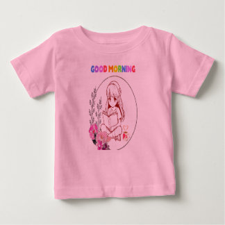 Cute Baby Girl Reading Book T-Shirt