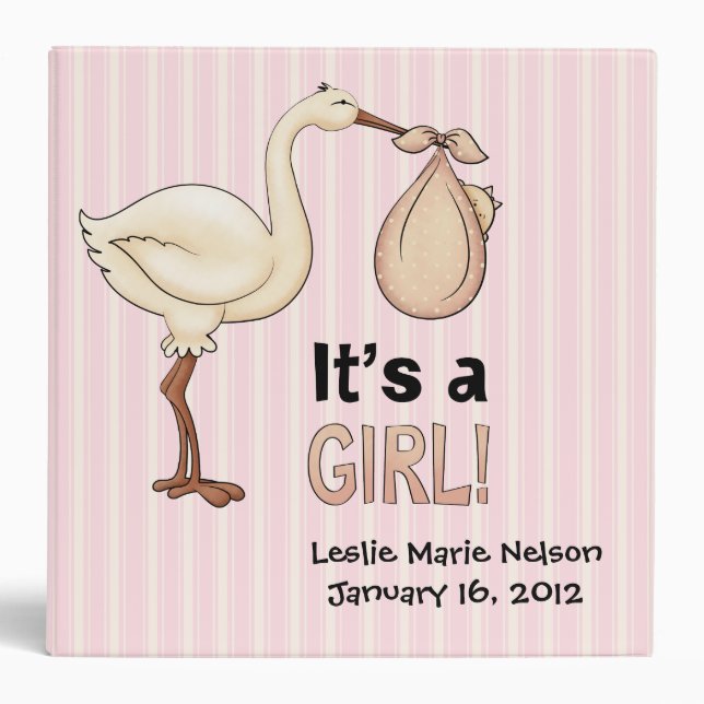 Cute Baby Girl Scrapbook 3 Ring Binder (Front)