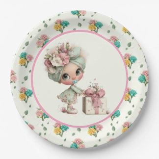 Cute Baby Girl Shower  Paper Plates