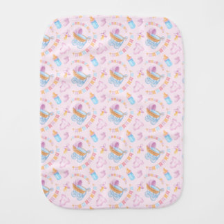 Cute Baby Girl Shower Pink Bodysuit Booties Buntin Burp Cloth
