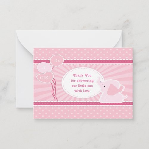 Cute Baby Girl Shower Thank You Cards