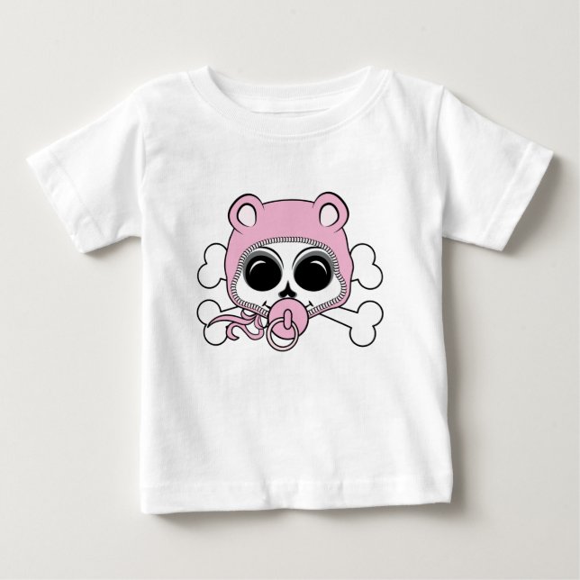 Cute Baby Girl Skull Baby T-Shirt (Front)
