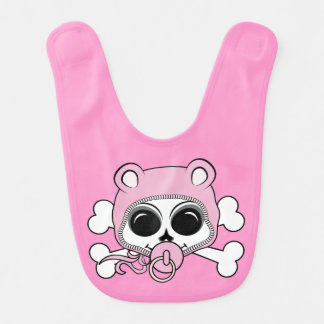 Cute Baby Girl Skull Bib