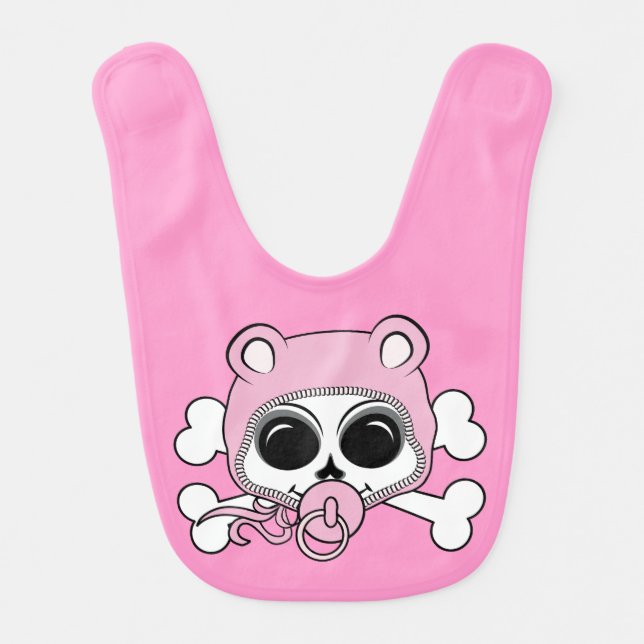 Cute Baby Girl Skull Bib (Front)