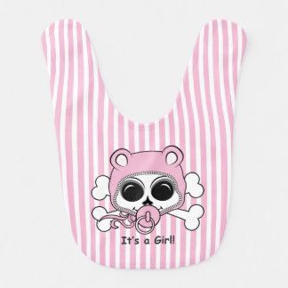 Cute Baby Girl Skull Bib