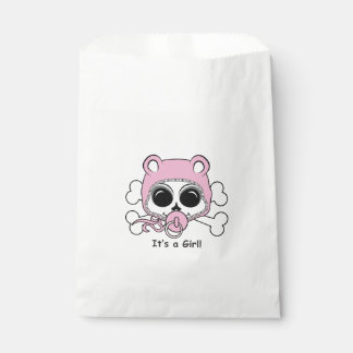 Cute Baby Girl Skull Favor Bag