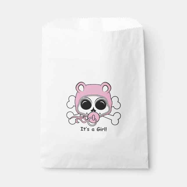 Cute Baby Girl Skull Favor Bag (Front)