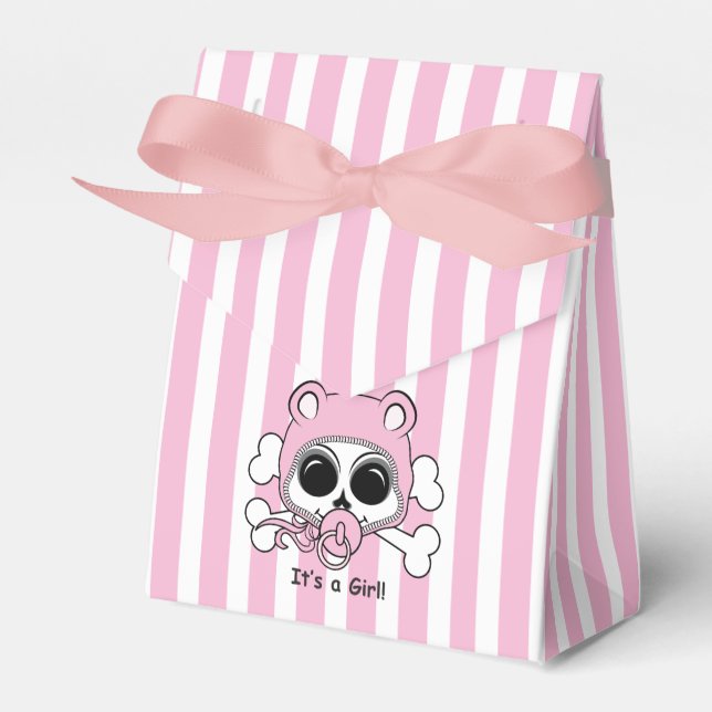 Cute Baby Girl Skull Favor Boxes (Front Side)