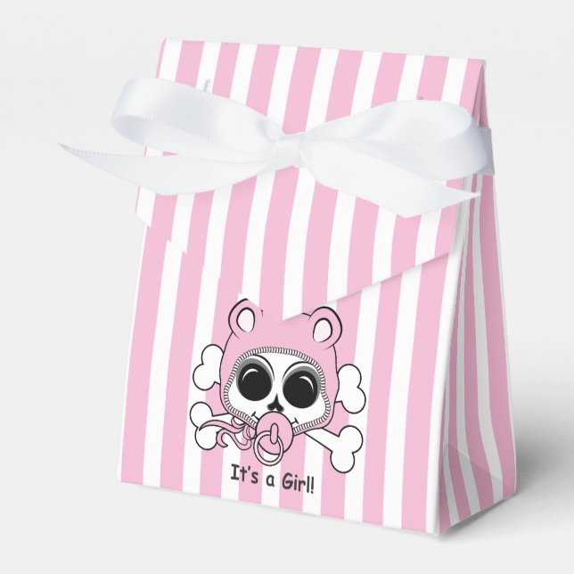 Cute Baby Girl Skull Favor Boxes (Front Side)