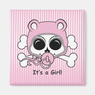 Cute Baby Girl Skull Magnet