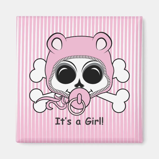 Cute Baby Girl Skull Magnet (Front)
