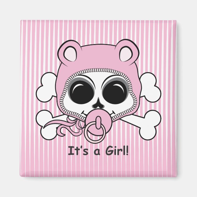 Cute Baby Girl Skull Magnet (Front)