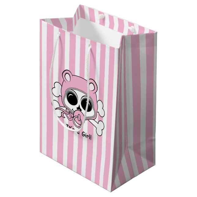 Cute Baby Girl Skull Medium Gift Bag (Front Angled)