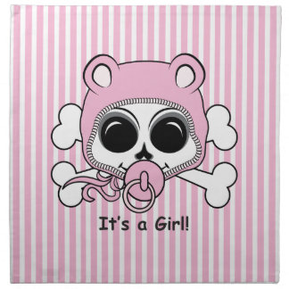 Cute Baby Girl Skull Napkin