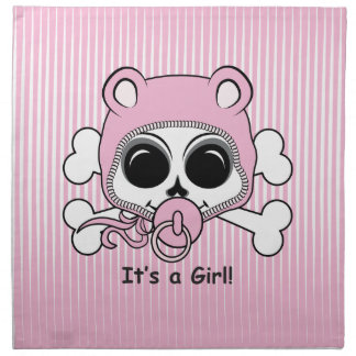 Cute Baby Girl Skull Napkin