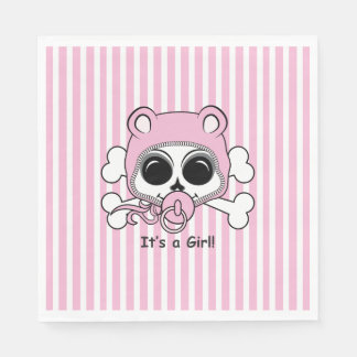 Cute Baby Girl Skull Paper Napkins