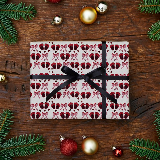 Cute Baby Girl Slippers Wrapping Paper (Creator Uploaded)