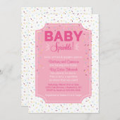 Cute Baby Girl Sprinkle Invitation (Front/Back)