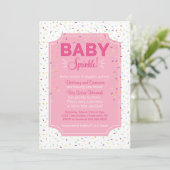 Cute Baby Girl Sprinkle Invitation (Standing Front)