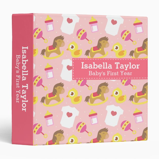 Cute Baby Girl Toys, Baby Photo Album Binder (Front/Spine)