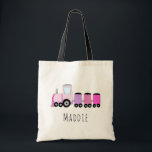 Cute Baby Girl's Locomotive Train and Name Tote Bag<br><div class="desc">This cute girl's farm themed tote bag features a pink locomotive train doodle, and has place for you to add your child/baby's name in beautiful typography. Perfect to use as a bag for your little girl, or as a simple diaper bag for a new mom! Great gift for train lovers....</div>