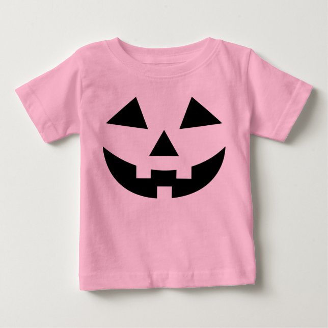 Cute Baby Girls Pink Pumpkin Halloween Costume Baby T-Shirt (Front)