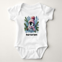 Cute baby girls Winter penguin