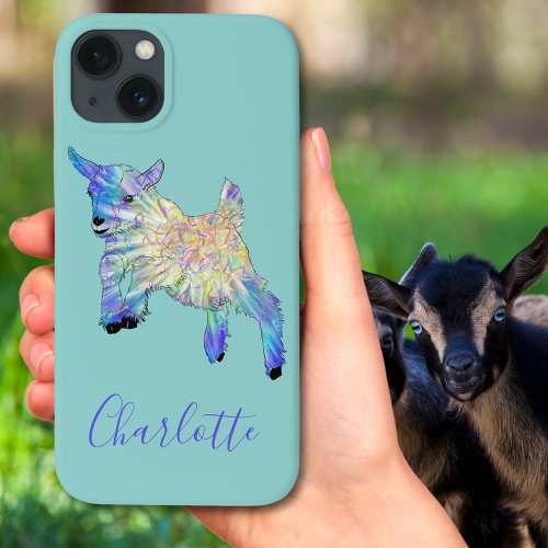 Cute Baby Goat add Name iPhone 13 Case
