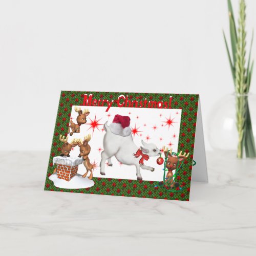 Cute Baby Goat Christmas Card