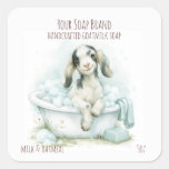 Cute Baby Goat in a Bathtub Handmade Soap Square Sticker
